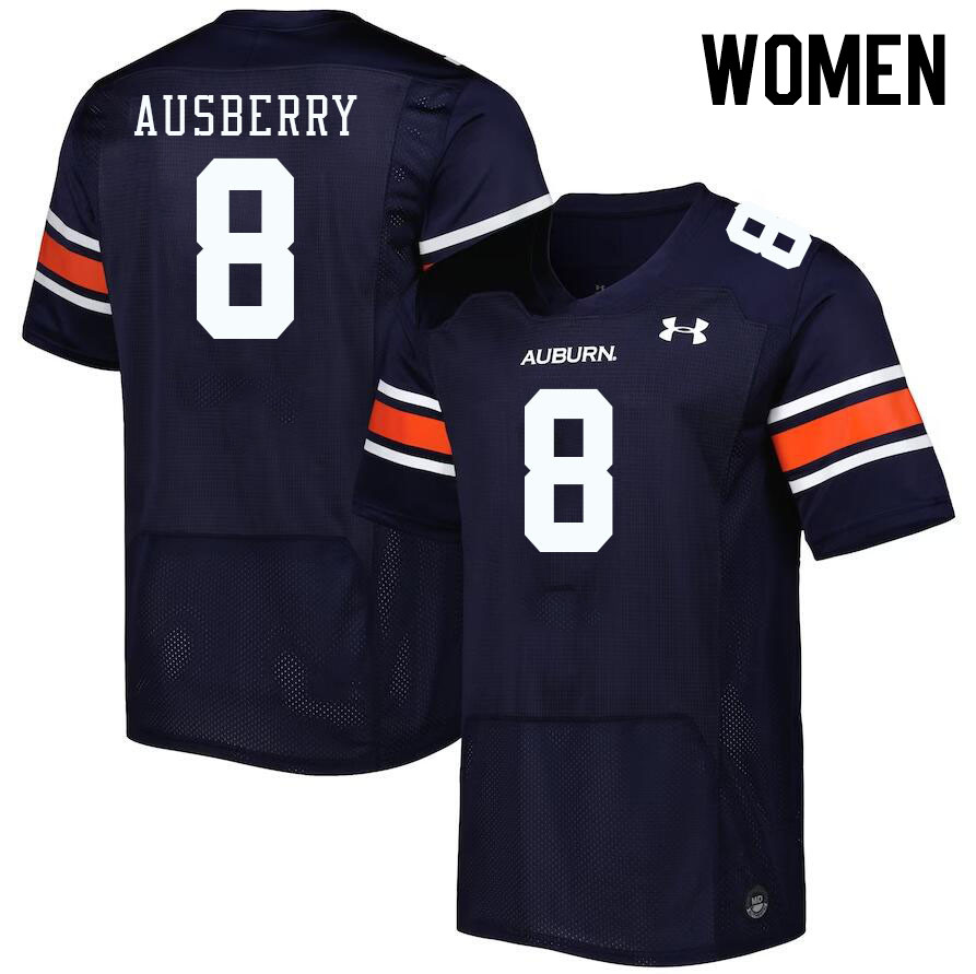 Women #8 Austin Ausberry Auburn Tigers College Football Jerseys Stitched-Navy
